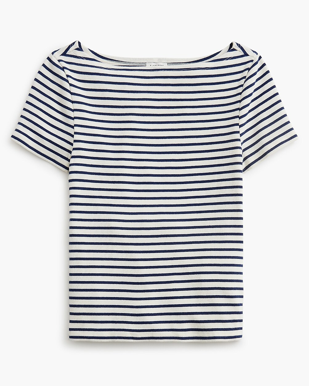 Short-sleeve striped ribbed boatneck tee | J.Crew Factory