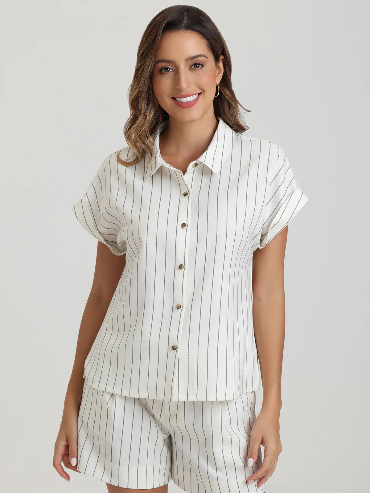 89th & Madison Stripe Collared Blouse | 89th + Madison
