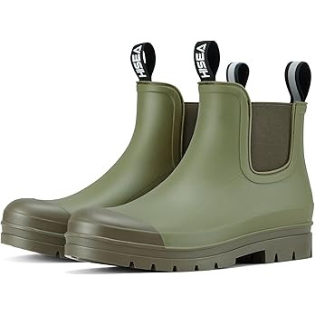 HISEA Women's Short Rain Boots Fashion Waterproof Chelsea Boots Ankle Garden Shoes for Ladies Non... | Amazon (US)