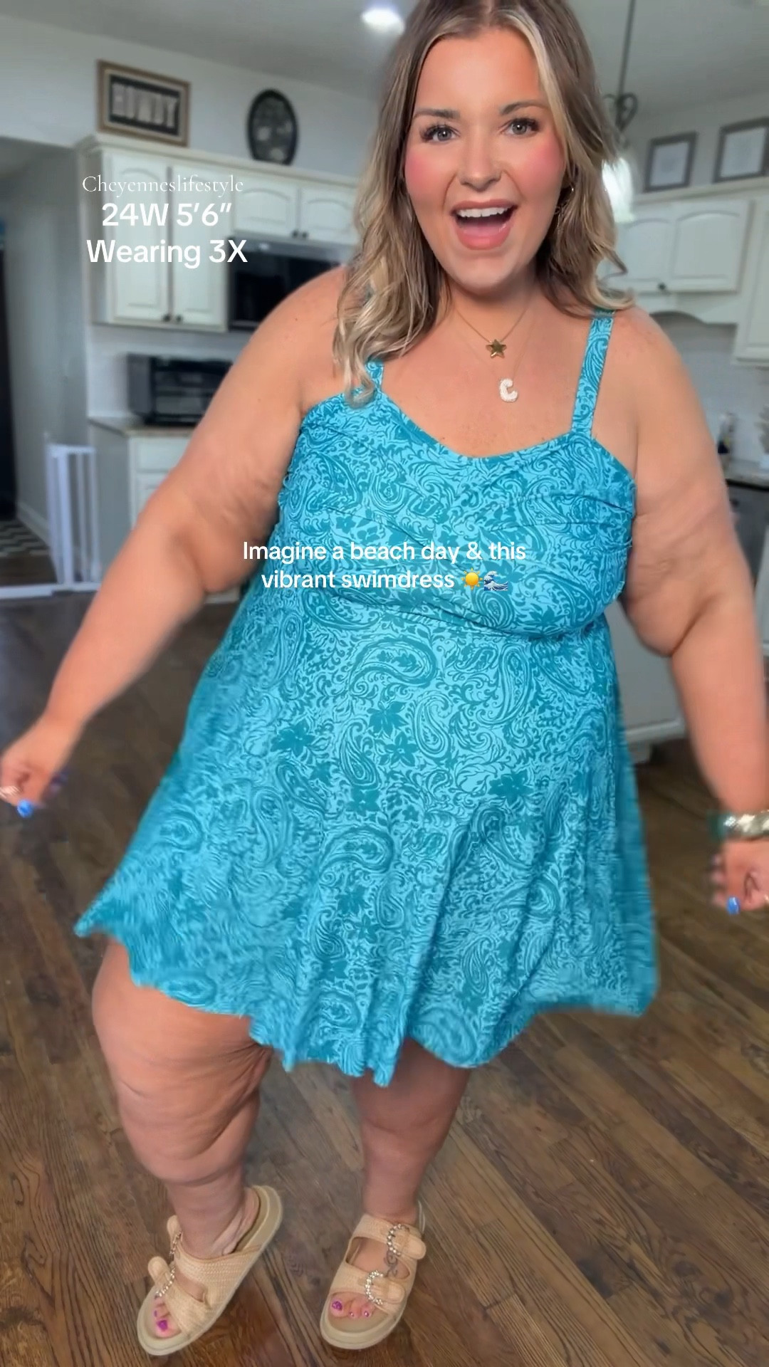 The prettiest plus size swimdress and this goes up to a 30W 

#LTKPlusSize