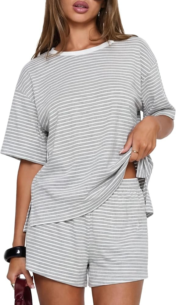 Darong Womens Striped 2 Piece Summer Lounge Sets | Amazon (US)