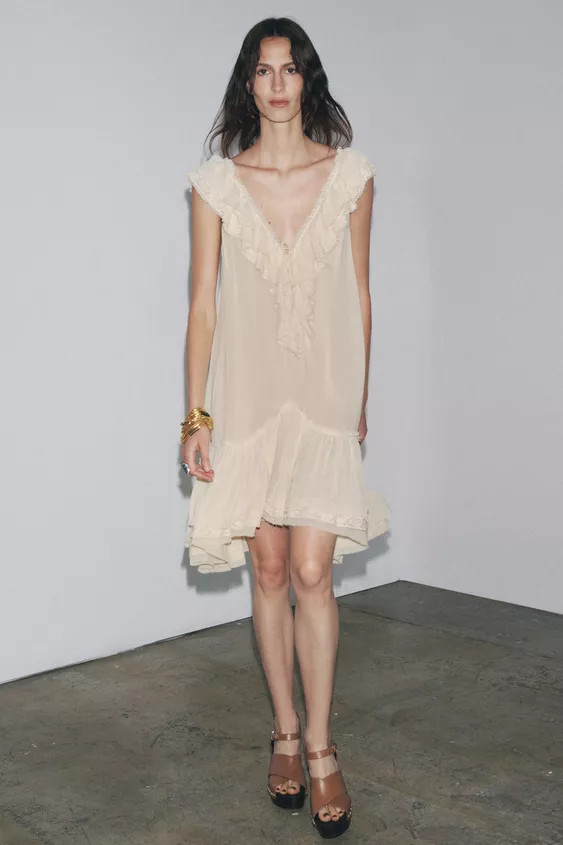 RUFFLED LACE DRESS ZW COLLECTION | Zara US