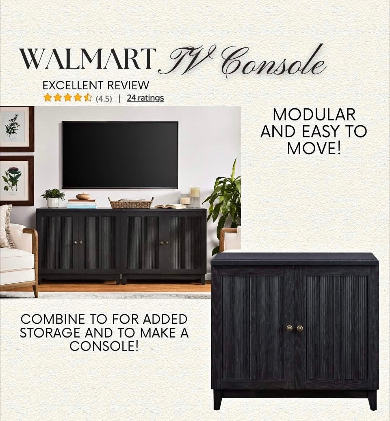 Just dropped! Modular console! Put two together for added storage! Priced well and has beautiful details! SHOP NOW to see it up close!

#LTKSaleAlert #LTKHome #LTKSeasonal