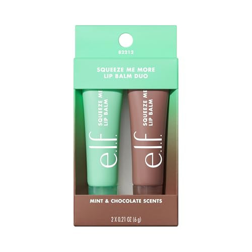e.l.f. Squeeze Me More Lip Balm Duo, Moisturizing Balm For A Sheer Tint Of Color, Made With Hyaluronic Acid, Vegan & Cruelty-Free, Mint & Chocolate | Amazon (US)