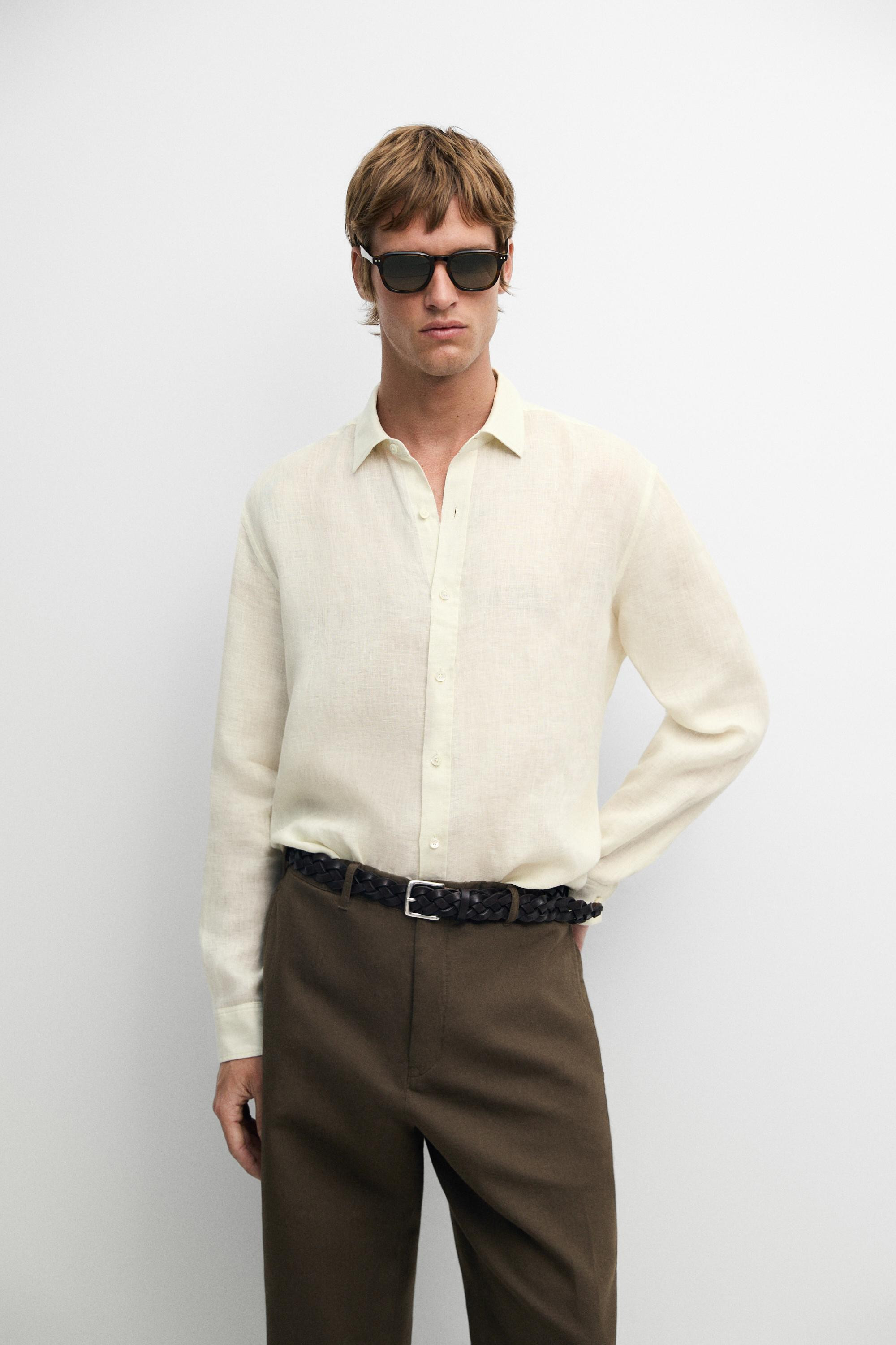 Hemd aus 100 % Leinen im Regular-Fit | Massimo Dutti DE