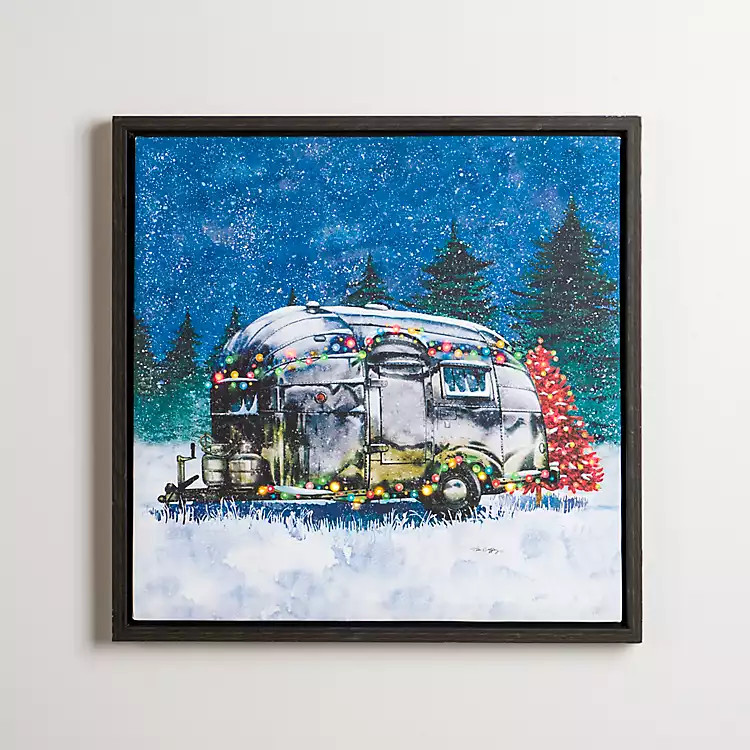 LED Multicolor Christmas Trailer Canvas Art Print | Kirkland's Home