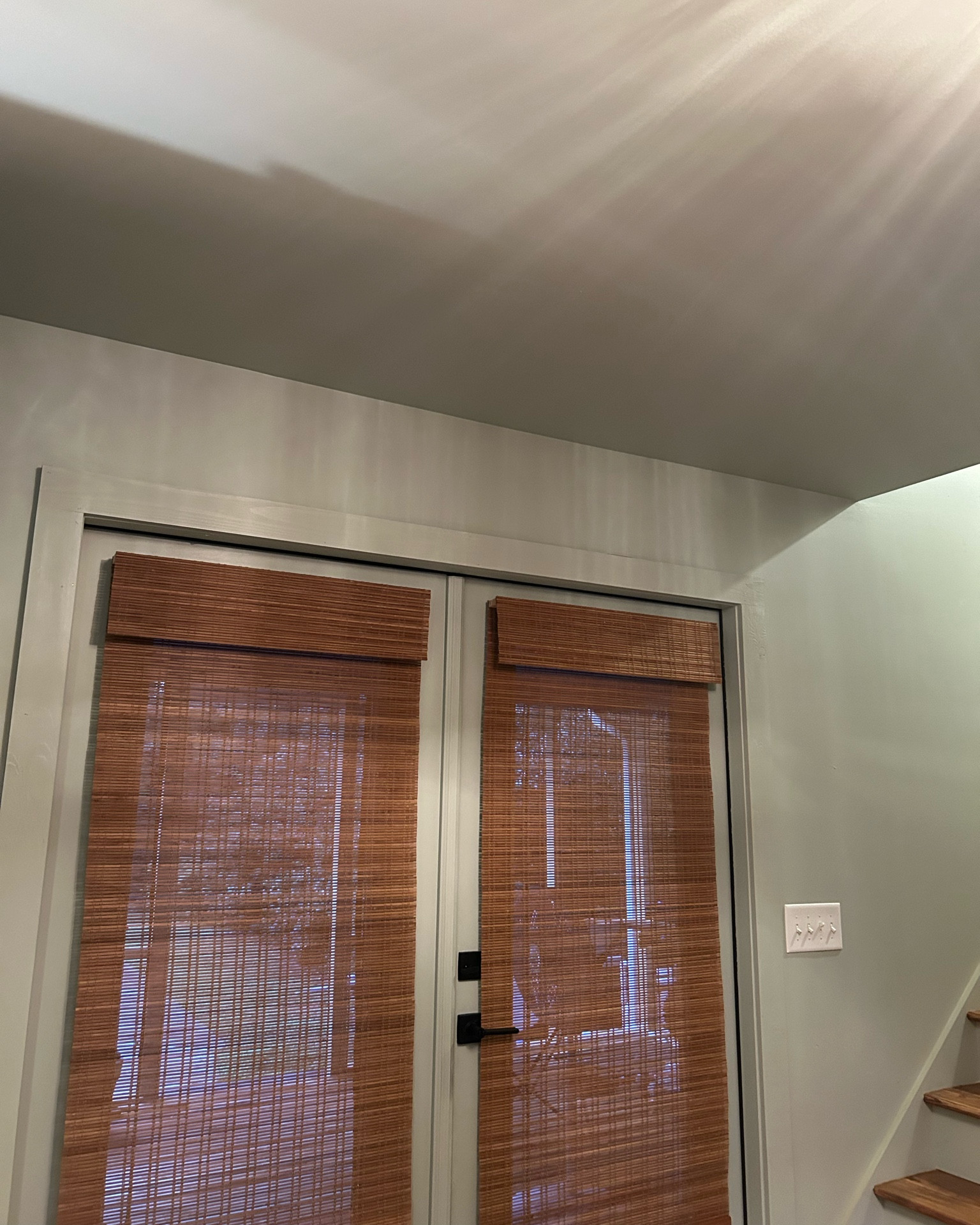 Bamboo Roman Roller Shades turned out great on my double French Doors in my house  

These are the Light Russet color-way in the 29.5” W x 64” H length 

#LTKHome