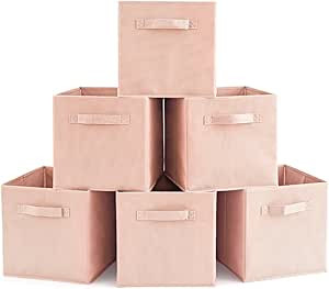 EZOWare Set of 6 Basket Bins Collapsible Storage Organizer Boxes Cube for Nursery Home - Pale Dog... | Amazon (US)