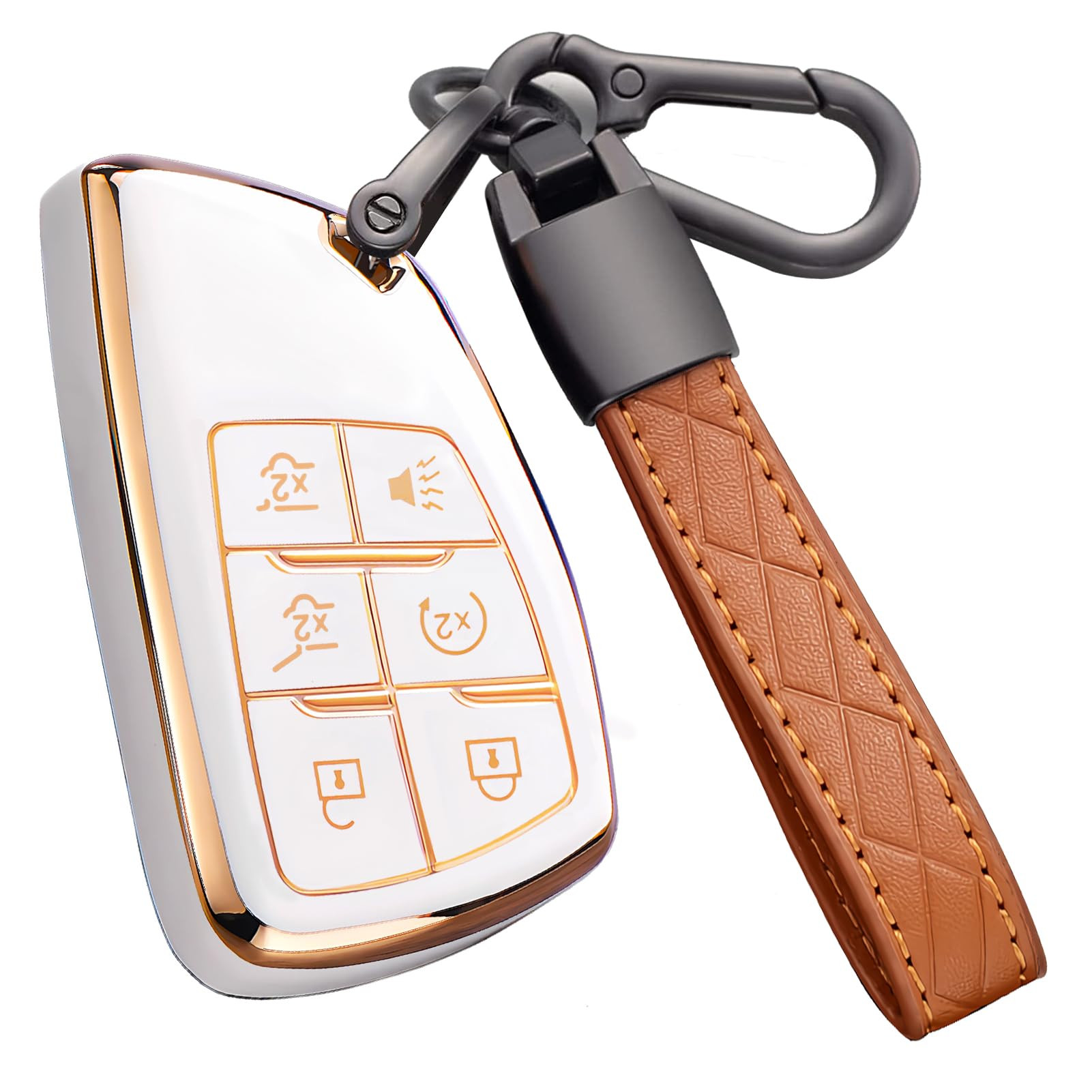 Cacacar Key Fob Cover for Chevy GMC with Keychain, Tahoe Suburban Equinox Traverse Yukon Denali T... | Amazon (US)