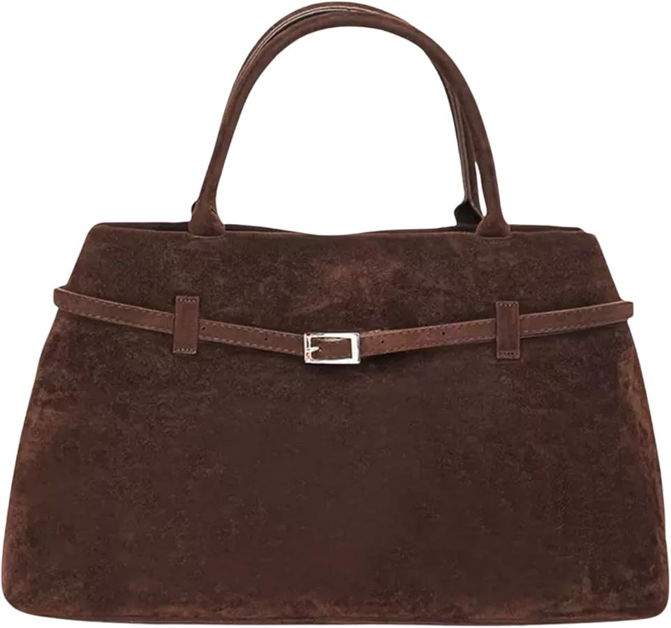 Base'ic Suede Tote Bag for Women – Slouchy Faux Suede Shoulder Purse, Large Capacity Fashion Ha... | Amazon (US)