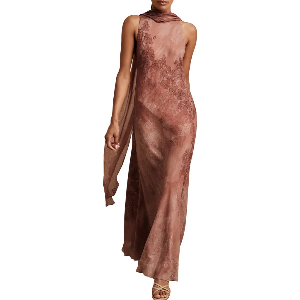 Reiss Lacey Sleeveless Column Dress in Pale Pink at Nordstrom, Size 6 Us | Nordstrom
