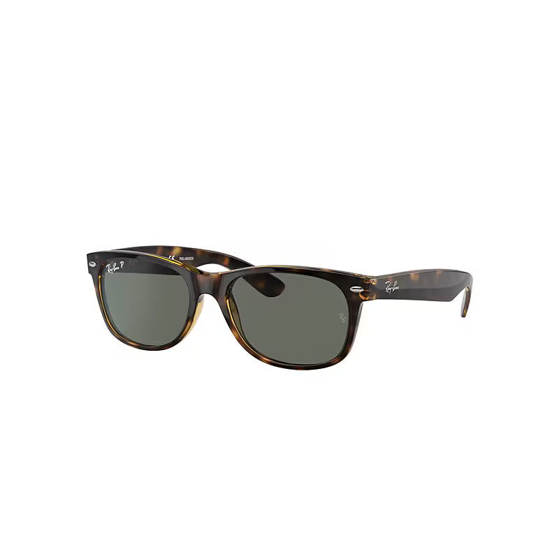 Ray-Ban New Wayfarer Classic Sunglasses Tortoise Frame Green Lenses Polarized 55-18 | Ray-Ban (US)
