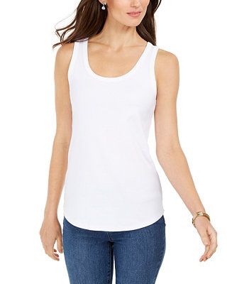 Charter Club Supima® Cotton Scoop-Neck Tank Top, Created for Macy's & Reviews - Tops - Women - M... | Macys (US)