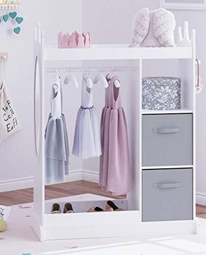 UTEX Kids Dress up Storage with Mirror and Storage Bin,Kids Play Armoire Dresser with Mirror,Kids... | Amazon (US)