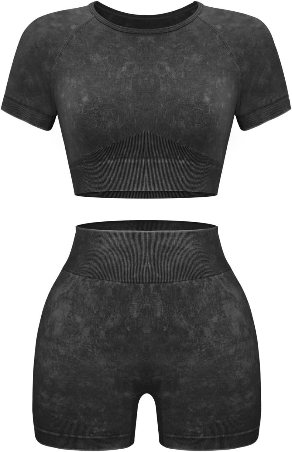 Women Workout Sets 2 Piece Seamless Gym Shorts Crop Top | Amazon (US)