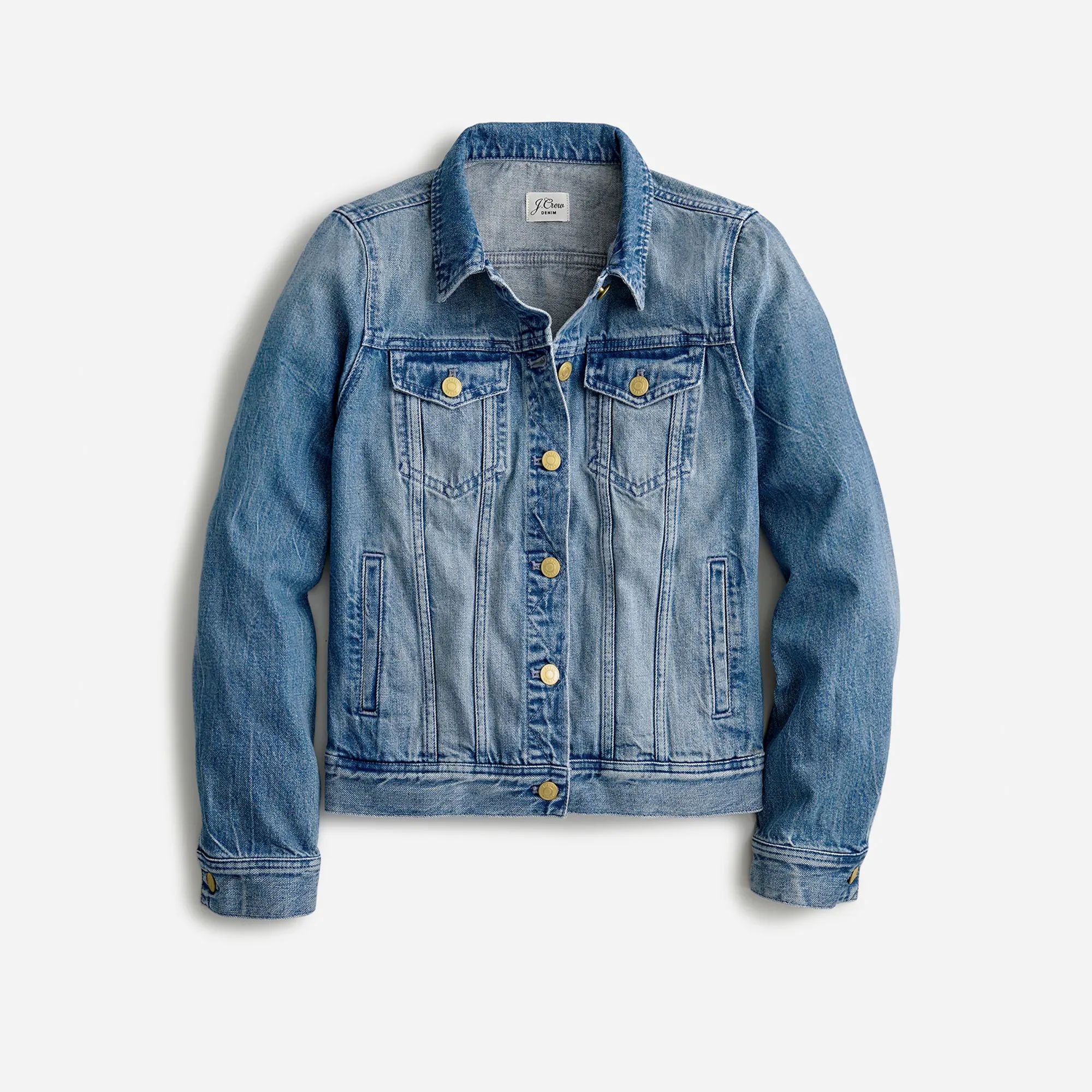 J.Crew: Classic Denim Jacket In Brilliant Day Wash For Women | J.Crew US