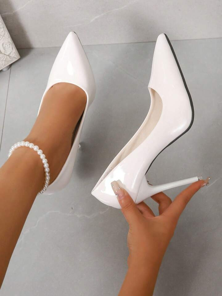 Women Minimalist Point Toe Stiletto Heeled Court Pumps, Elegant Outdoor Pumps | SHEIN