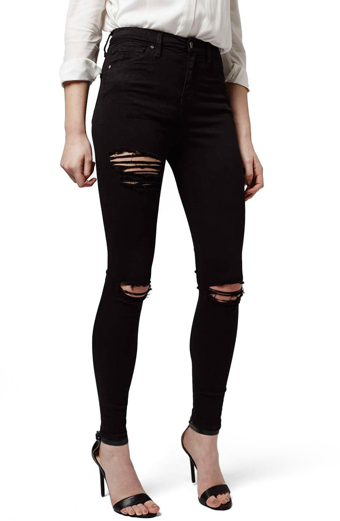 Destroyed High Rise Ankle Skinny Jeans | Nordstrom