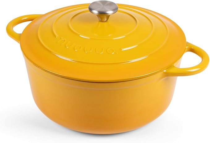 Nuovva Enamelled Cast Iron Dutch Oven Pot with Lid 6.4 Quart Non Stick Casserole Pot – Heavy Du... | Amazon (US)