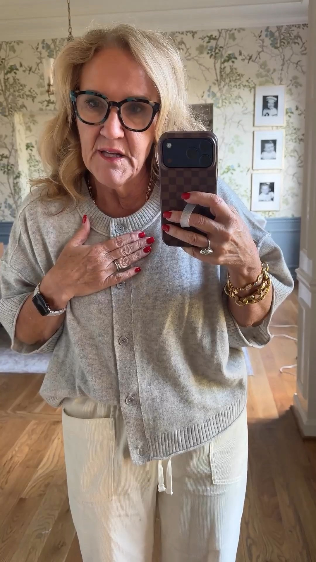 These light corduroy pants are a nice change from jeans, and I like the relaxed fit. I'm wearing a medium petite, and they look just as good with sneakers as they would dressed up a bit.