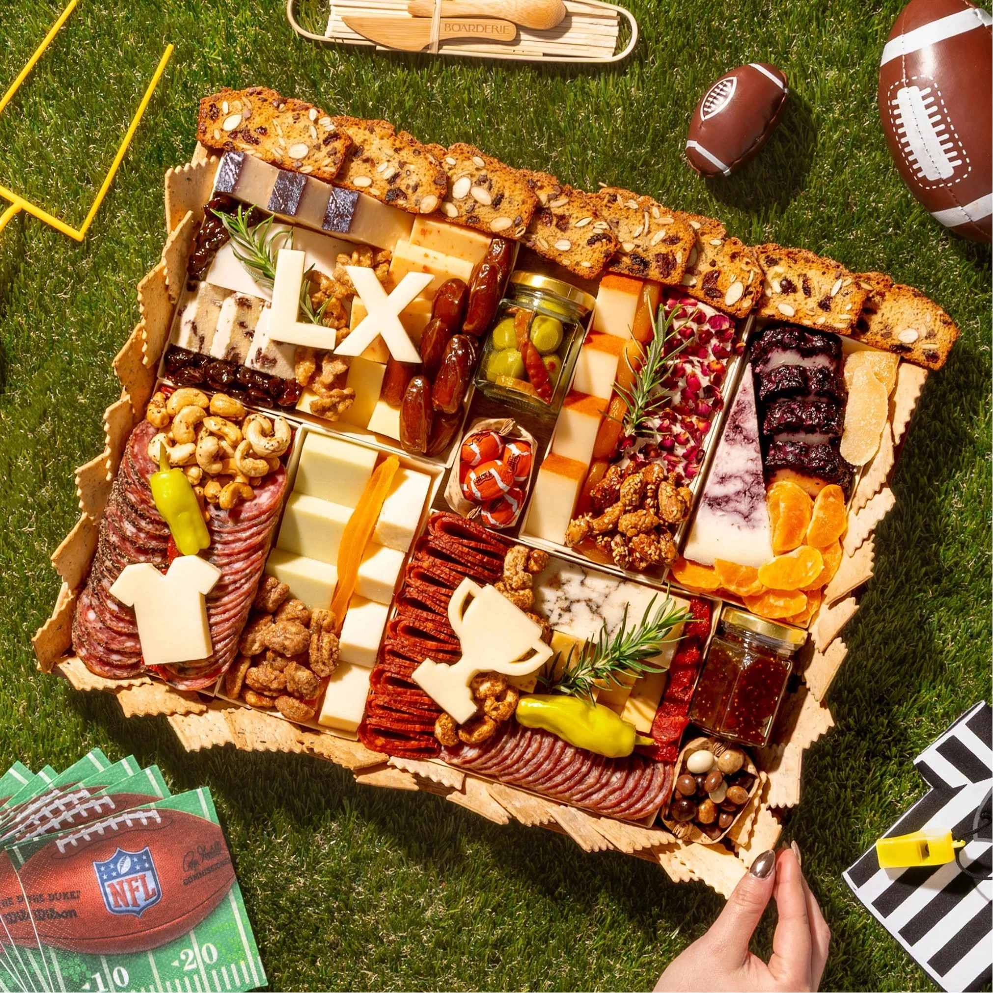 Football-Themed Charcuterie Board - Large | Boarderie | Boarderie