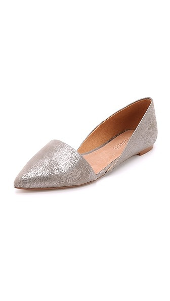 Madewell The Kendra D'Orsay Metallic Flats - Heather Soot Metallic | Shopbop
