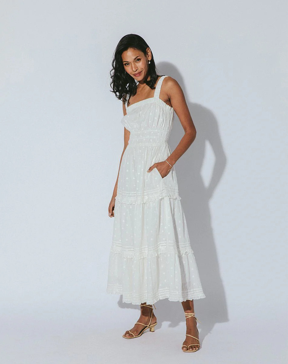 Jolene Midi Dress Cream | Cleobella | Cleobella LLC