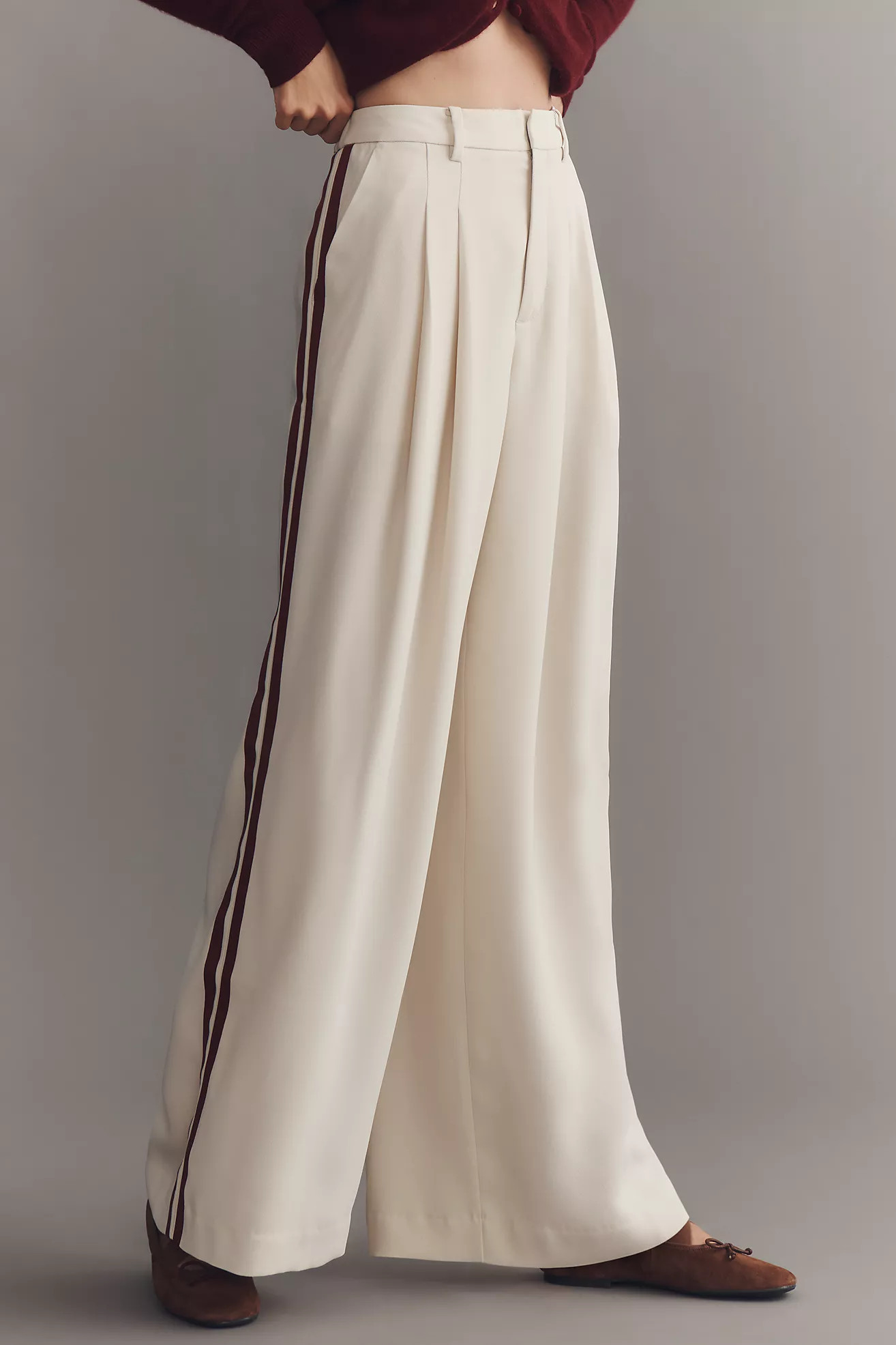 The Avery Pleated Track Trousers by Maeve | Anthropologie (US)