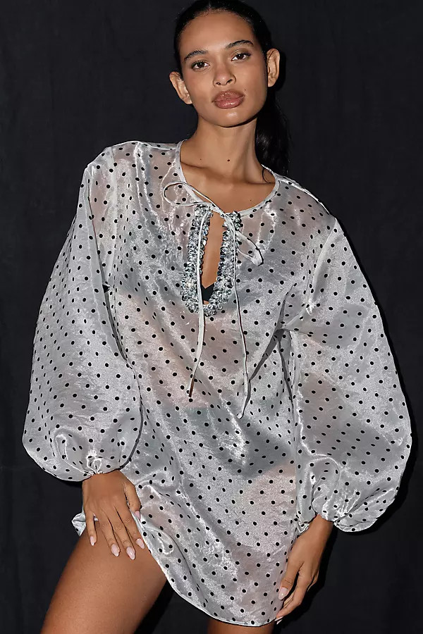 Sheer Puff-Sleeve Mini Dress | Anthropologie (US)