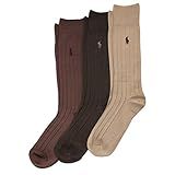 POLO RALPH LAUREN Mens Super Ribbed Socks - 3 Pair Pack Lightweight Comfort Soft Ribbered Dress Crew | Amazon (US)