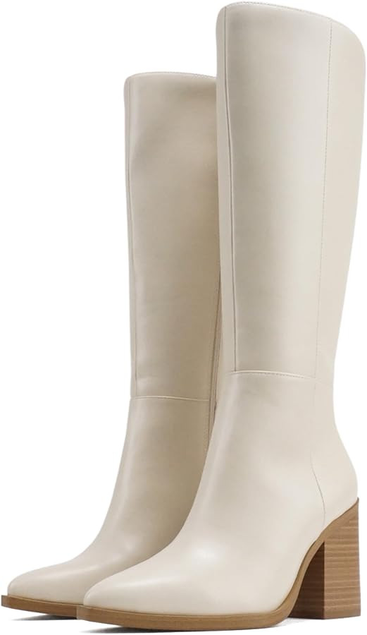 Soda “VAPOR” ~ Women Pointed Toe Medium Heel Knee-High Boot with Side Zipper | Amazon (US)