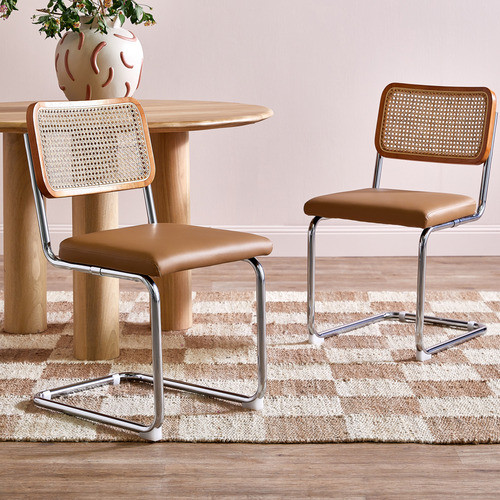 Temple & Webster Marcel Breuer Cesca Replica Cantilever Dining Chairs | Temple & Webster AU