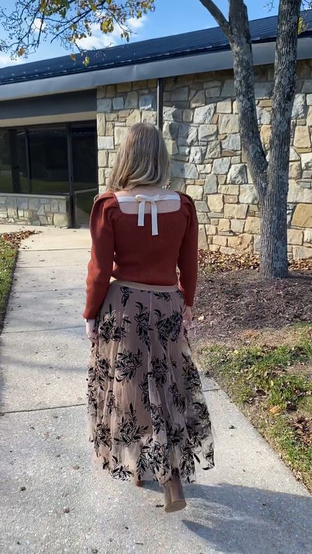 Absolutely gorgeous fall look. Beautiful chiffon maxi skirt with a puff sleeve sweater. Must have fall outfit 

#LTKSeasonal #LTKstyletip #LTKunder50
