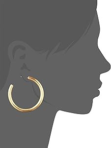 Lucky Brand Women's Gold Large Tubular Hoop Earrings, One Size | Amazon (US)