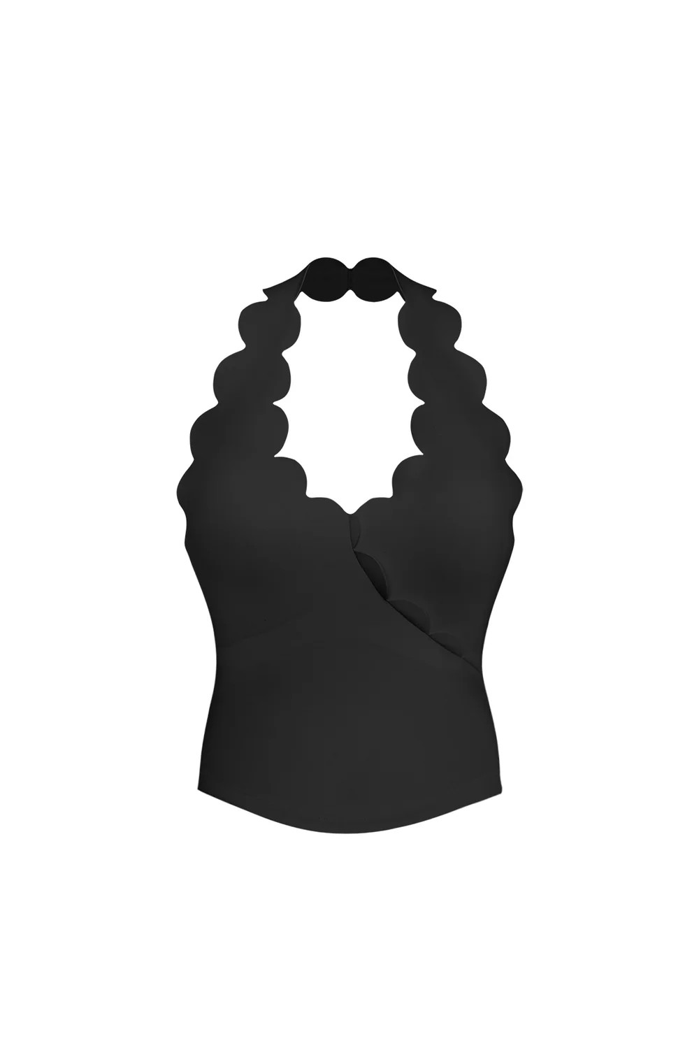 Riviera Scallop Halter Bra Tank | WISKIIACTIVE
