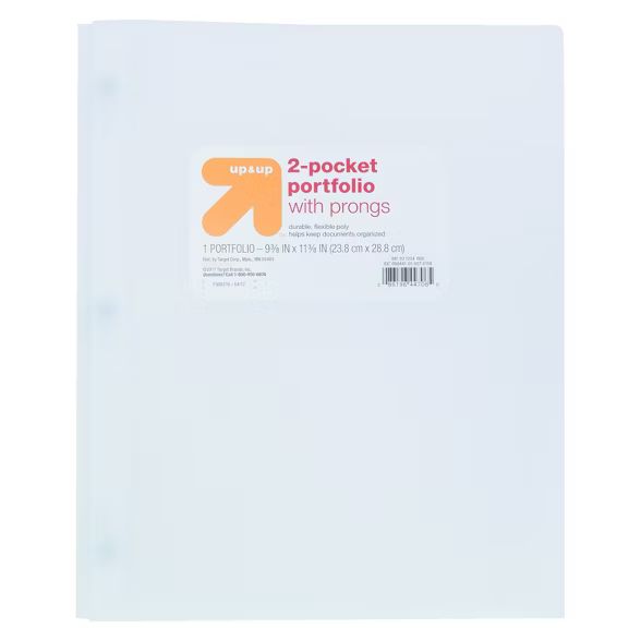 2 Pocket Plastic Folder with Prongs - up & up™ | Target