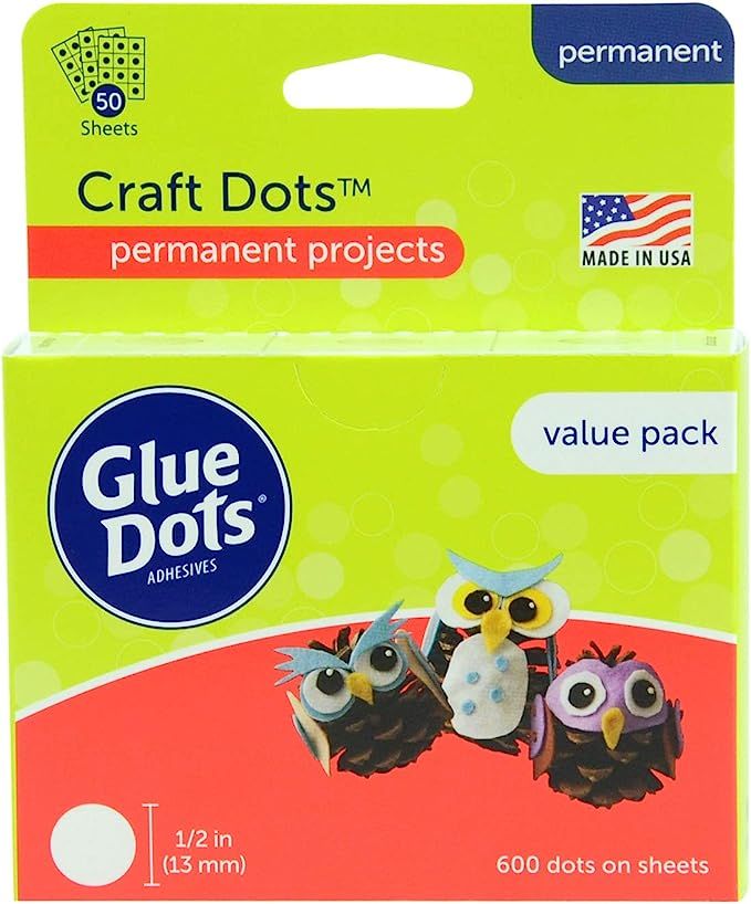 Glue Dots Double-Sided Craft Dots, 1/2'', Clear, Roll of 200 (08165E) | Amazon (US)