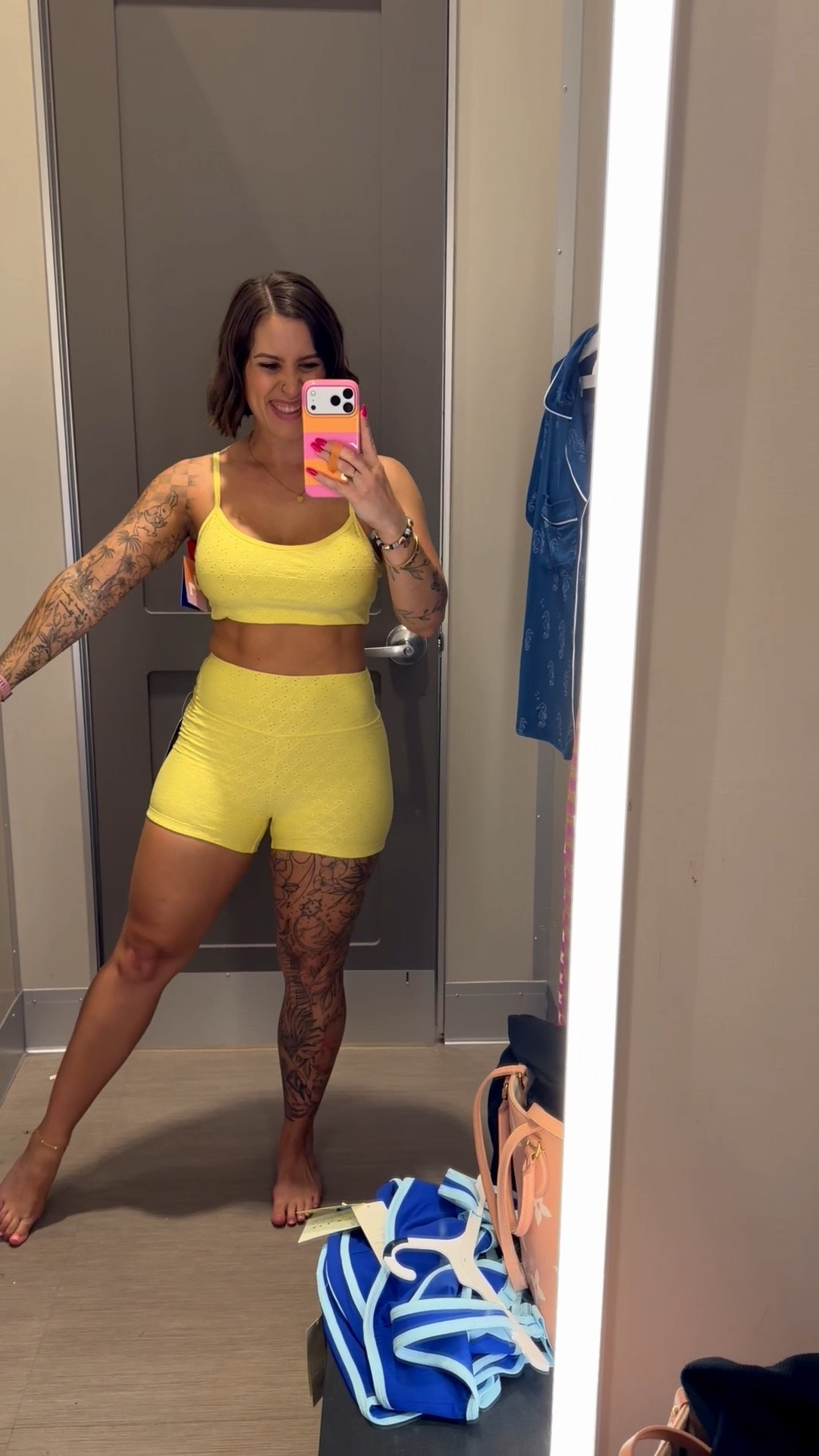 Love the eyelet detail of this set. Comes in more colors! I’m wearing a medium in both.

#LTKActive #LTKselfcare #LTKfitnessgoals