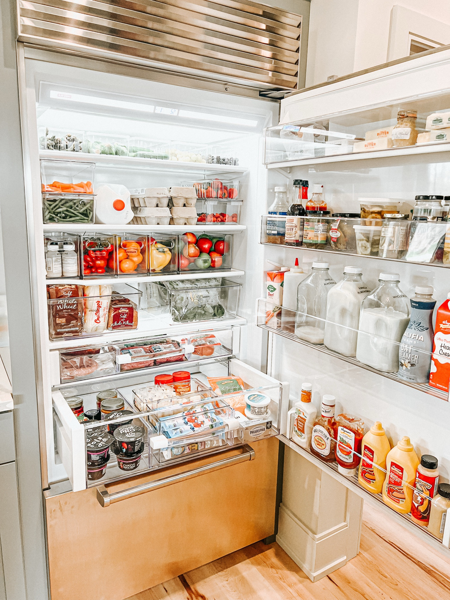 Creating food zones or categories in your fridge allows for putting groceries away, a simple task. 

👉🏼 If you are someone who buys different groceries from week to week, keep your categories broad - for example, “produce” versus salad, ”dairy” versus yogurt. 

Everyone can find what they need and putting groceries away becomes easy. 

*Don’t forget to place newer items behind older ones to ensure you use up items before they expire!


#LTKFamily #LTKHome