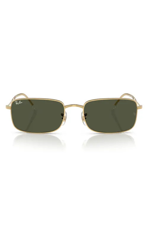 Ray-Ban 56mm Rectangular Sunglasses in Gold Flash at Nordstrom | Nordstrom