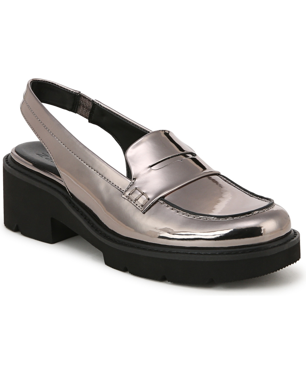 Naturalizer Darry-Slingback Lug Sole Loafers - Pewter Faux Leather | Macy's
