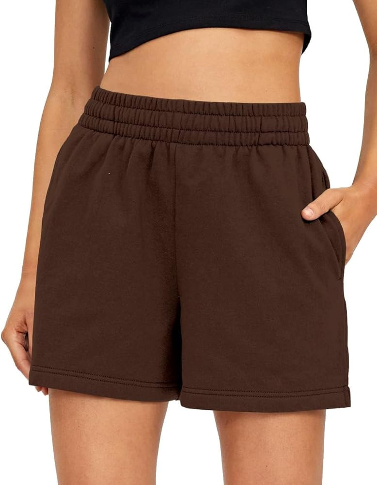 AUTOMET Women's Shorts Casual Summer Drawstring Comfy Elastic High Waist Running Shorts with Pock... | Amazon (US)