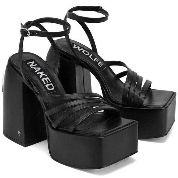 Naked Wolfe JADA Black Chunky Platform Heels | Poshmark