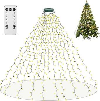 aneeway Christmas Tree Lights, 400 LED Christmas Lights with 8 Light Modes & Memory Function, 6.6... | Amazon (US)
