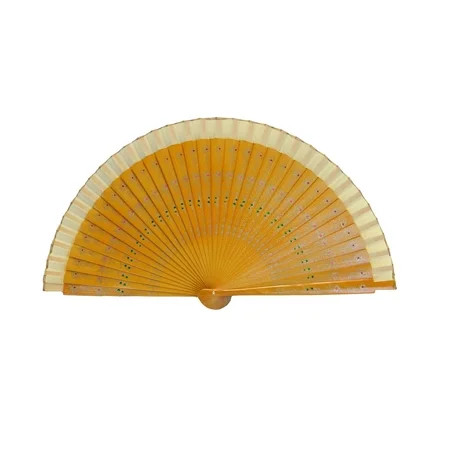 Wooden Hand Fan with Cloth on the Edge-yellow | Walmart (US)