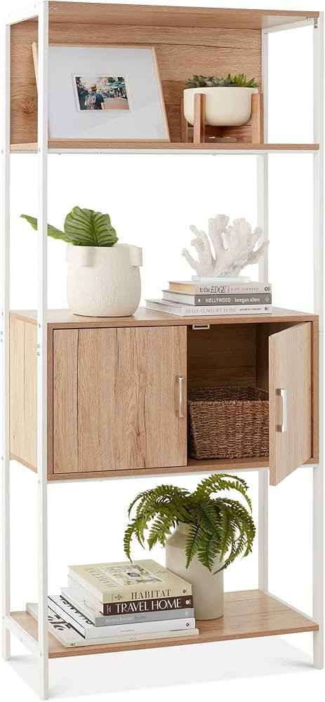 Best Choice Products 4-Tier Bookshelf, Tall Bookcase, Wood Storage Cabinet for Living Room, Bedro... | Amazon (US)