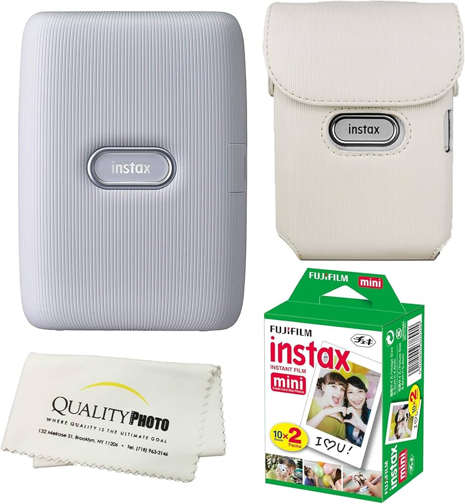 Fujifilm Instax Mini Link Smartphone Printer Bundle with Case and 20 Films (White) | Amazon (US)