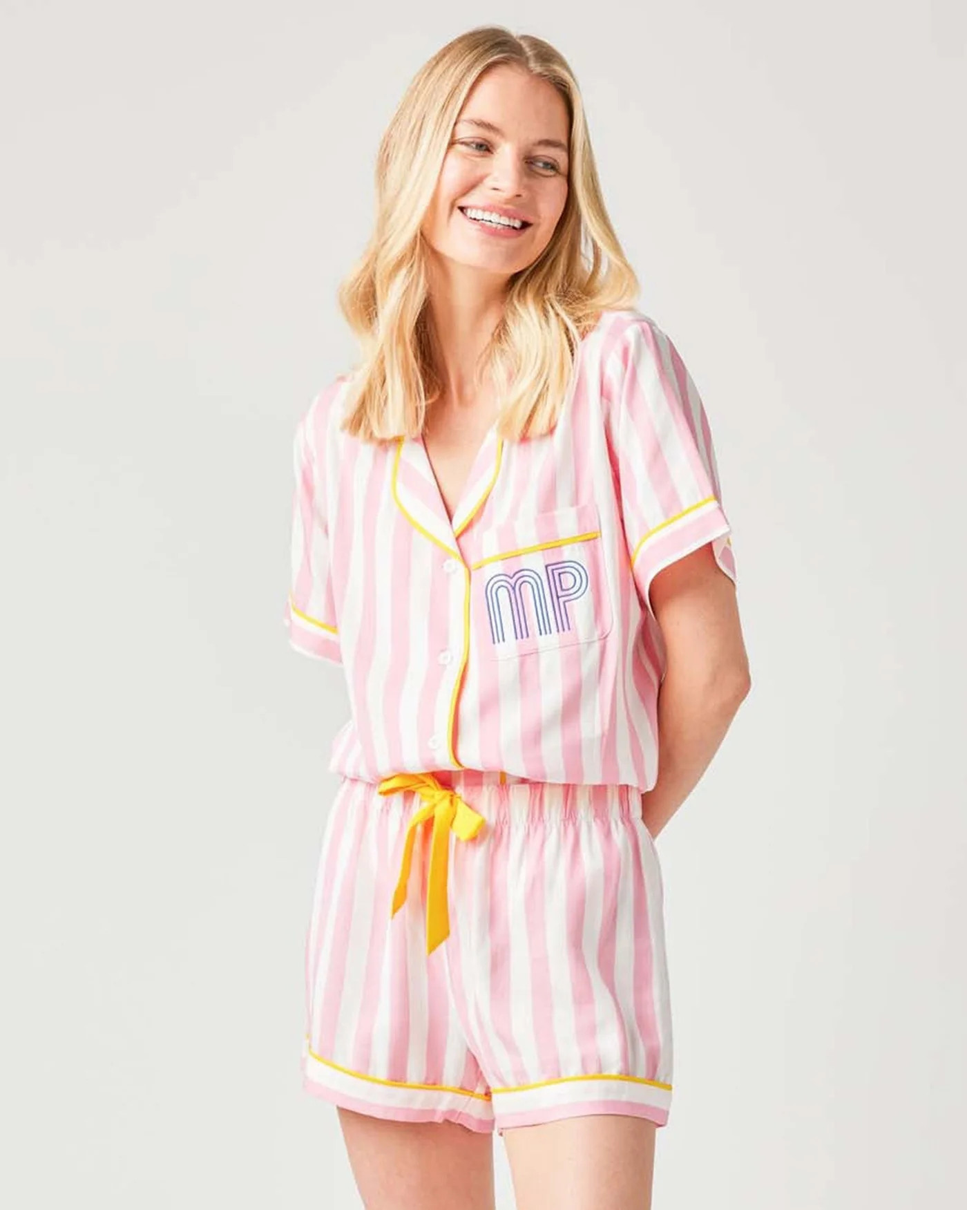 Retro Stripe Pajama Shorts Set | Katie Kime Inc