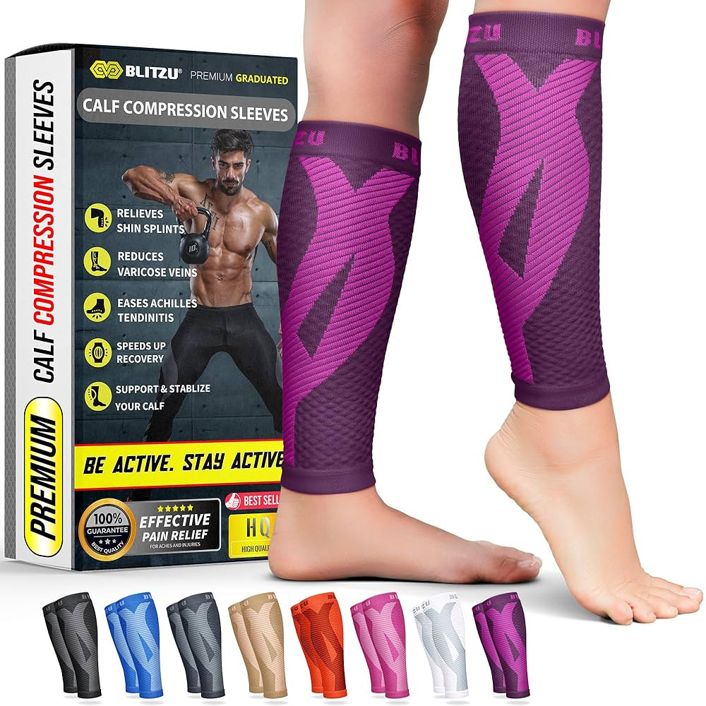 BLITZU Calf Compression Sleeve for Men & Women Footless Compression Socks Support Runners Leg Sle... | Amazon (US)