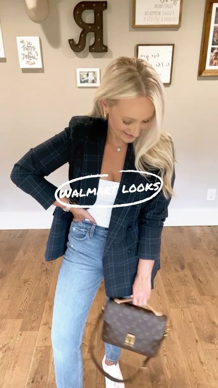 Walmart items! Jeans size 6. First blazer size medium… needed a small but it wasn’t in stock at the the time I ordered… looks like it’s in stock now. Second blazer is a size small and so soft. The Scoop jacket is a size small and has a good amount of room. 

#LTKunder50 #LTKworkwear